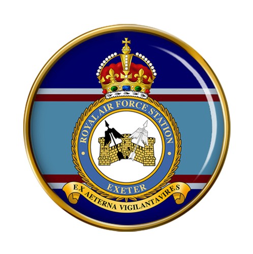 Raf station exeter pin badge - raf,