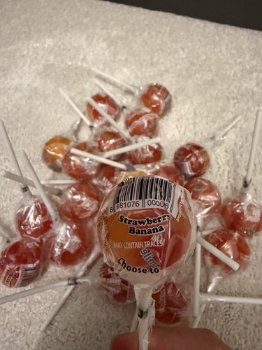 Strawberry banana lollipops - strawberry,