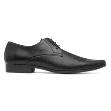Beckett Mens Shoes Black Adults Lace Up Formal Block Heel Pepperpot SIZE