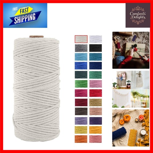 Natural cotton macrame cord - natural,