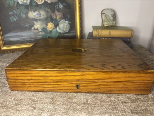 Large antique oak wooden - , empty