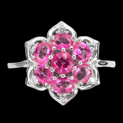 Silver ring pink topaz - silver,