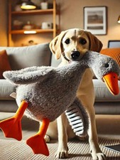 Snuggle Buddy Soft Plush Gray Duck Toy for Dogs and Puppies Cute Companion UK.