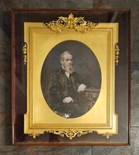 Stunning Edwardian Cased Ornate Gilt Frame Portrait Photograph of a Gentleman