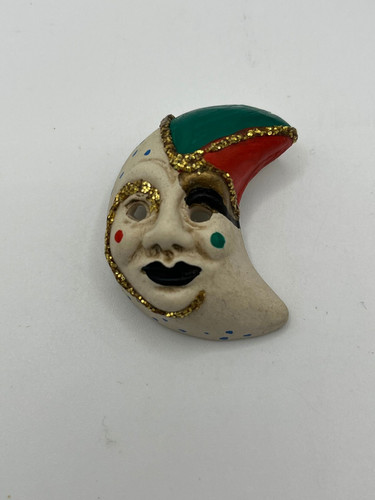 Vintage ceramic crescent mask - ceramic,