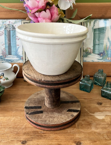Vintage cream plain ceramic - vintage,