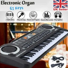 Kids Electronic Piano Keyboard Portable 61 Keys Organ with Microphone Xmas Gift