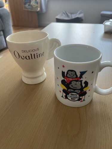 Two china mugs ovaltine - mugs,