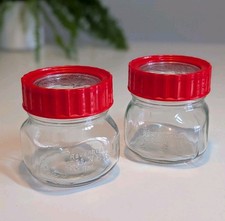 Ravenhead Kilner Jars. Red Screw Top Storage Jars (X2) 500ml 1970s. VGC!