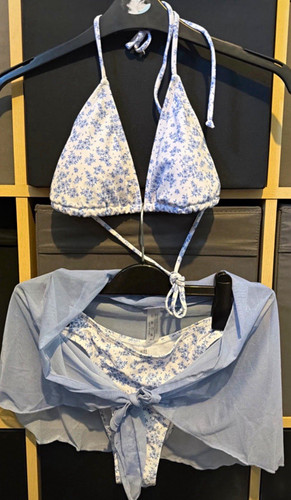 Women blue white floral - women’s, blue/white