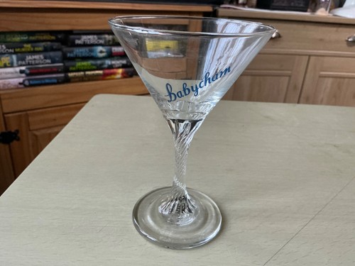 Babycham twisted stem glass - babycham,