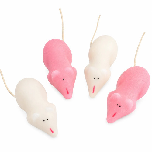 Pink white sugar mice from - pink, &