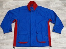 Vintage Land Rover Waterproof Hooded Jacket Blue Red Size Large L 1996 Raincoat