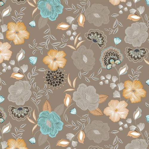 Peony garden taupe - taupe, pvc