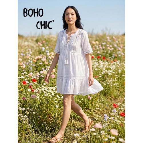 Boho chic knox rose white - chic, lace