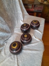 Full Set of Lawn Bowls Henselite Super-Grip Size 3 With Carry Case See Photos