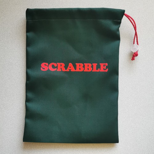 Scrabble letters tile bag