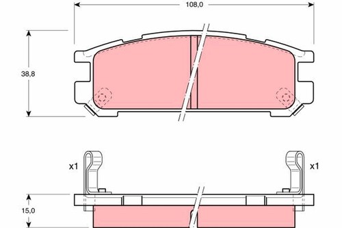 Rear trw gdb990 - brake, pad