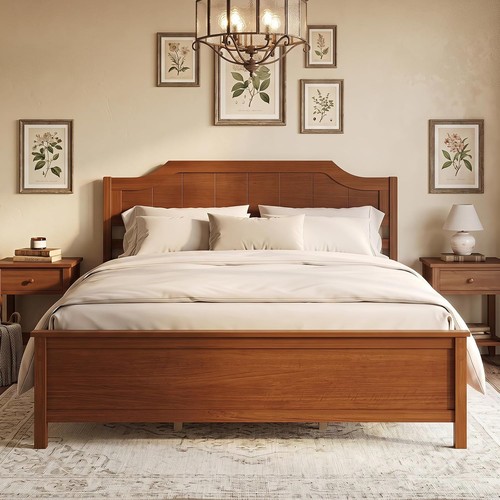 Queen size wooden bed - wooden, frame