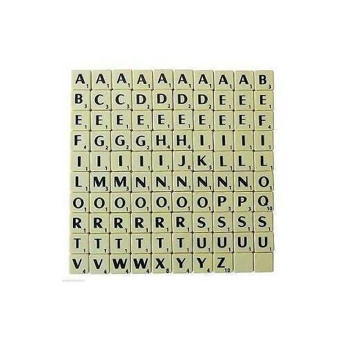Tiles ivory black letters full - tiles, ivory/black