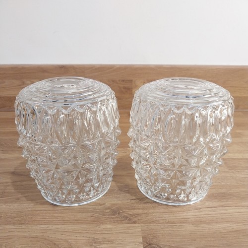 Pair vintage pressed glass - pressed,