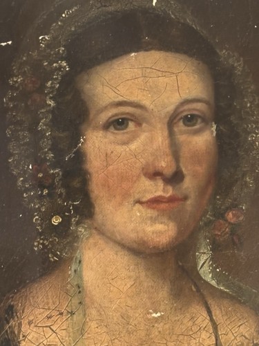 Antique oval oil portrait - antique,