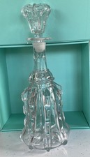 Victorian /Antique Newcastle Bell Shaped Pillar Moulded Crystal Decanter, 