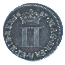 A British Pre Decimal Silver King James II 1687 Maundy 2D Two Pence Coin