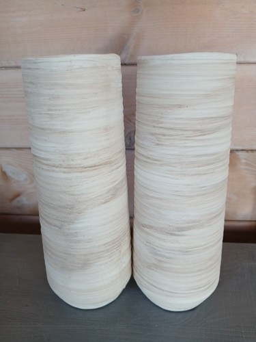 Pair studio pottery - a,