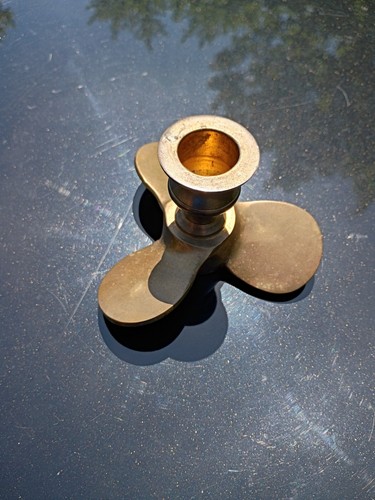 Vintage solid brass boat - solid,