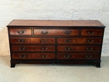 Vintage Flame Mahogany Chest of Drawers – Georgian Revival 9 Drawer Dresser