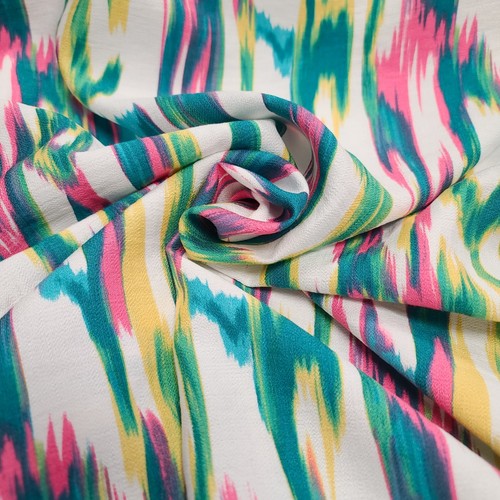 Colourful ikat rayon fabric - ikat, by