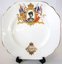 1953 Coronation Saucer Plate Queen Elizabeth II Bone China English Memorabilia
