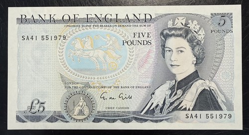 Old five pound note - five,