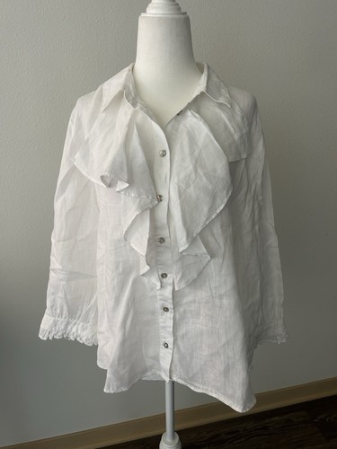 Zara 100 linen ruffled - linen,