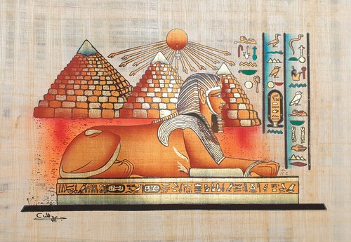 Egyptian papyrus painting - egyptian,