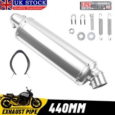 440mm Universal Motorcycle Exhaust Pipe Tail Muffler For BMW Yamaha Kawasaki