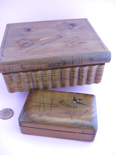 Antique wooden sewing - , and