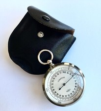 SUNDO Compens Sundo pocket Altimeter vintage in original black leather case 