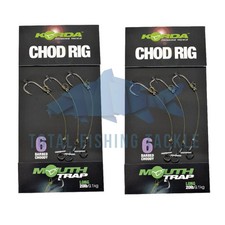Korda NEW x2 Packs (6 Rigs) Ready Tied Chod Rig Barbed or Barbless *All Types*