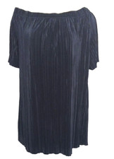 navy ribbed on/off shoulder top size 14