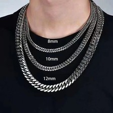 Mens Chain Necklace Silver Hip
