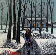 Beautiful James Downie Oil Painting 'The Ice Path' Fantastic Northern Art Canvas