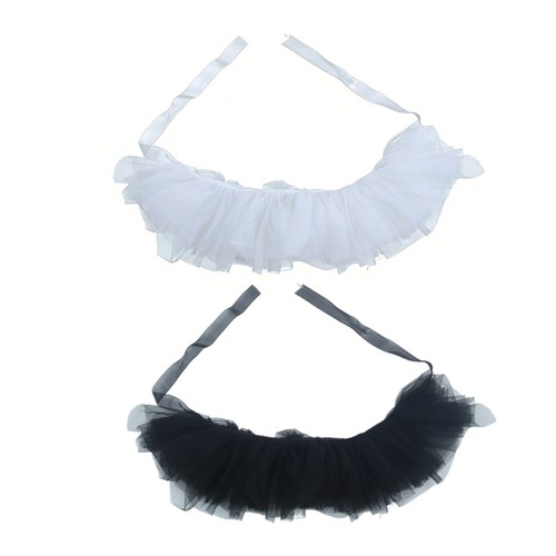 Ruffled collar jabot neckpiece - collar,