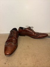 Jimmy Bee Brown Leather Shoes Classic Male Formal Dress Shoe UK Size 10