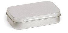 Tobacco Tin Silver With Hinged Lid