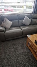 Grey Leather Corner Sofa with