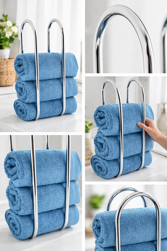Chrome towel rail holder - rail,