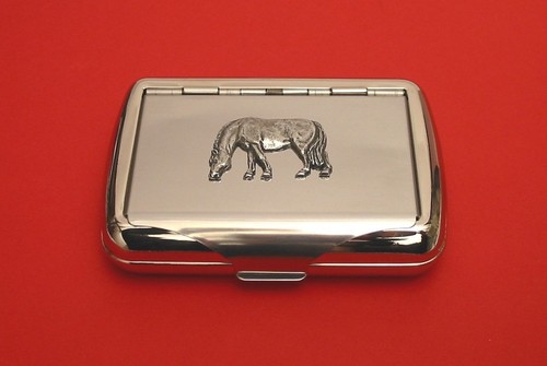 Grazing pony motif tobacco tin - grazing,