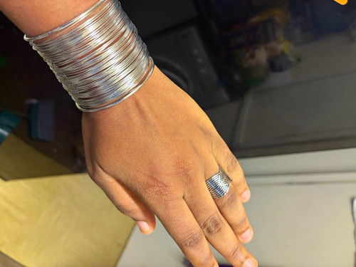 Silver tone wide multi - silver,
